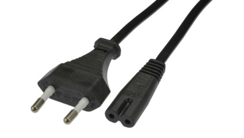 Kabel zasilający 230V 2,5A audio 1,8-2m czarny 63.3034