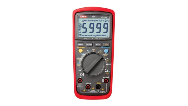Miernik uniwersalny multimetr 5999 V, A, om, F, Hz, temp, DutyC NCV, VFC, True RMS UT-139C