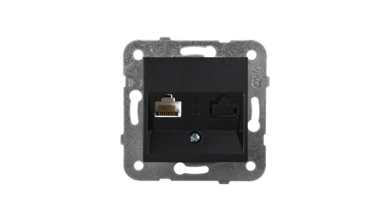 Panasonic NOVELLA Gniazdo 1xRJ45 komputerowe kat. 5e czarne 92105532M