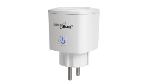 Zdalnie sterowane gniazdko WiFi GreenBlue, Android/iOS/Alexa/Google Home, zuż. energii, timer, max 3680W, typ F, GB720 F