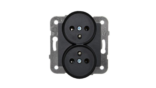 VIKO Panasonic NOVELLA Gniazdo podwójne z/u czarne do ramek 92551071M