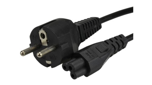 Kabel zasilający 230V 2,5A notebook 1,8m czarny