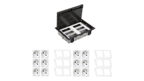 KONTAKT SIMON FLOOR BOX puszka podłogowa 12x gniazdo pojedyncze z/u do podłóg technicznych ( podniesionych )