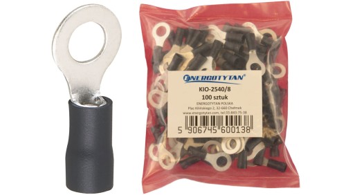 Końcówka oczkowa izolowana / Końcówka oczkowa 2,5-4,0 mm2 / KIO-2540/8 / 100 sztuk
