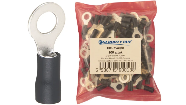Końcówka oczkowa izolowana / Końcówka oczkowa 2,5-4,0 mm2 / KIO-2540/8 / 100 sztuk