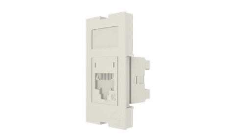 Moduł 22,5x45mm 1xRJ45 kątowy, 568A/B, UTP, DataGate+ PowerCat 5e, Biały MLG-00028-02