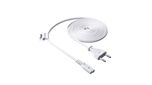 Kabel zasilający ósemka Akyga AK-RD-07A CCA 2x0.5mm² CEE 7/16 / IEC C7 3 m biały