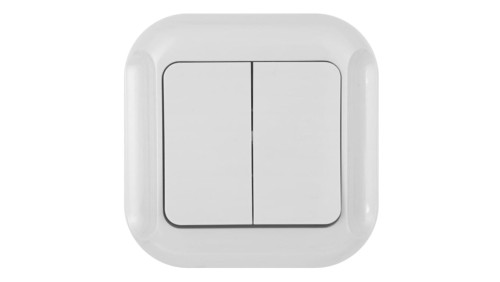 TOPAZ Łącznik podwójny p/t 10A, 250V, świecznikowy biały 00060278