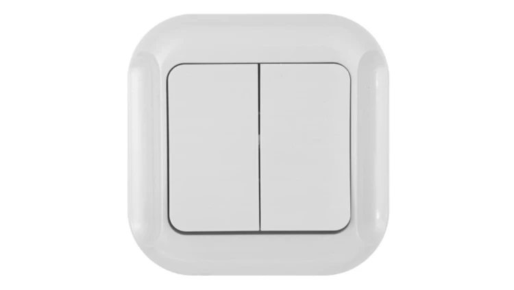 TOPAZ Łącznik podwójny p/t 10A, 250V, świecznikowy biały 00060278