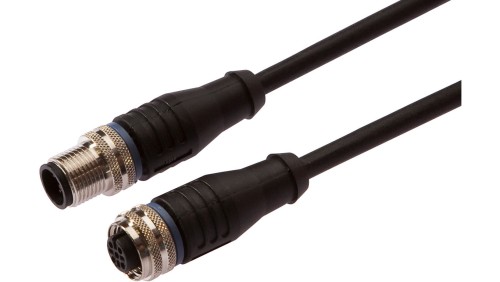Przewody połączeniowe, 1m, M12 żeński (gniazdo) 4-PIN Prosty, M12 męski (złącze) 4-PIN, VK105F25