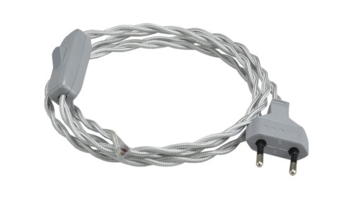 Przewód skręcany do lampki 2x0,75 1,5mb szary