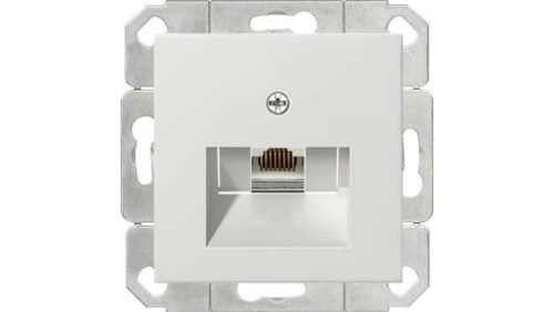 Gniazdo komputerowe poj. RJ45 cat. 6 Gira System 55 biały połysk