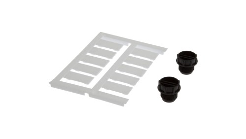 Materiał etykietujący, etykieta, 2,6x20x9 mm, plastik, 10 tabliczek znamionowych, 2 zaślepki, AV000135