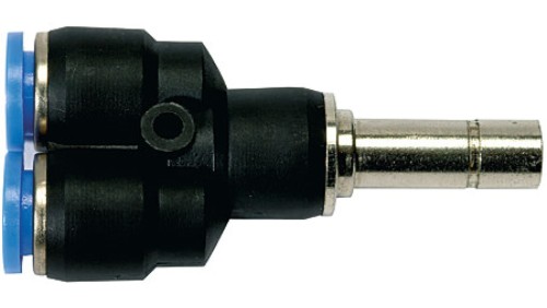 Rozdzielacz pneumatyczny do złącza wtykowego fi 12 mm na dwa odejścia 12 mm, tworzywo sztuczne