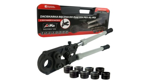 Zaciskarka ręczna do złączek PEX-AL-PEX z zestawem 8 matryc (TH + U)
