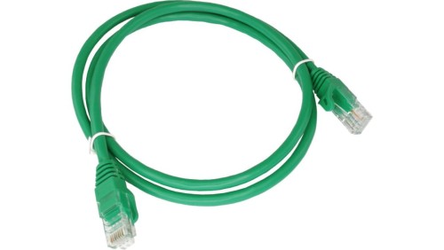 Patch-cord U/UTP kat.5e PVC 0.25m zielony KKU5ZIE0.25