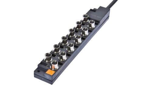 Rozdzielacz, 26x191x30mm, 10-30VDC, 12x M8 3-PIN, Rozdzielacz stałokablowy / podłączona linia magistralna, VK001034