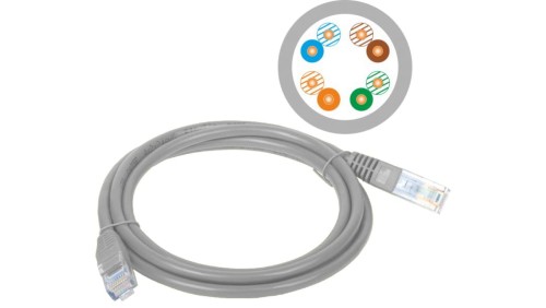 Patch-cord U/UTP kat.5e PVC 20.0m szary KKU5SZA20