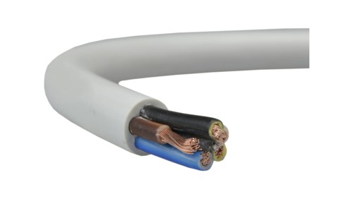 Przewód prądowy H05VV-F / OWY 500V 5x1 warsztatowy biały linka Elektrokabel /100m/
