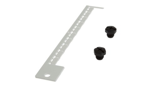 Materiał etykietujący, Etykieta, 2,5x10x5mm, Plastik, 10 tabliczek znamionowych, 2 zaślepki, AV000134