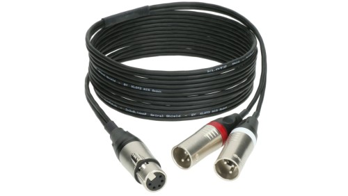 KLOTZ Kabel mikrofonowy STEREO XLR 5-pin (gniazdo) / 2x XLR 3-pin (wtyk) 3m