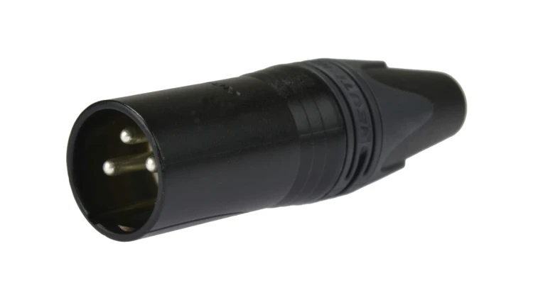 NEUTRIK Wtyk mikrofonowy XLR (3-pin) na kabel do 8,0mm posrebrzany czarny NC3MXX-B