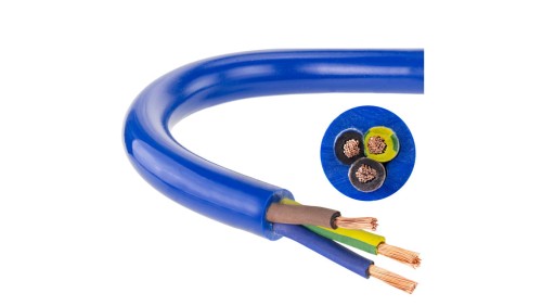 Przewód zasilający sterowniczy elastyczny PUR H07BQ-F 450/750V 3x2,5 niebieski Elektrokabel /25m/