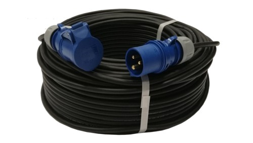 Przedłużacz kempingowy elCORD CEE 16A-3 230V IP44 50m H07RN-F 3G2,5 (gumowy OPD) z wt. i gn. CEE 16A-3P 30J26500
