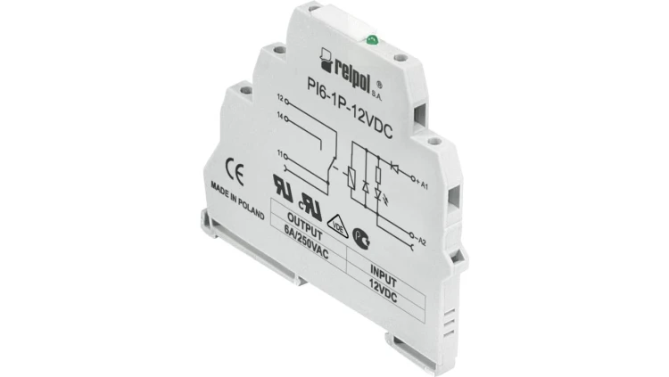 Przekaźnik interfejsowy AgSnO2 1P 6A 24V DC AgSnO2 PI6-1P-24VDC 858550
