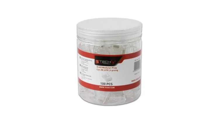 Wtyk modularny RJ45 8P8C Cat5E UTP Na Drut Słoik 100 Sztuk IWP-JAR-C5RTY