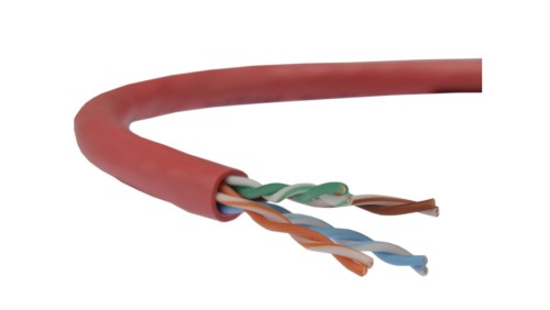 Kabel UTP kat.5e U/UTP 4x2x0,58 linka czerwona Telegärtner /100m/