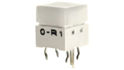 Przełącznik klawiaturowy Poz 2 SPST-NO 0,05A/24VDC biały LED B3W-9000-R1N