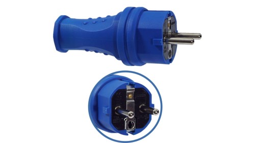 Wtyczka gumowa 16A 230V IP44 niebieska AEI602277-B