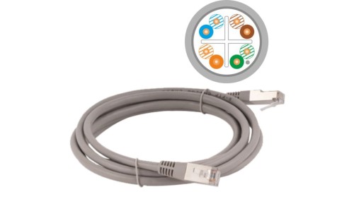 Patch-cord F/UTP kat.6 PVC 5.0m szary KKS6SZA5.0