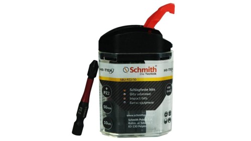 Bity udarowe PZ2 50mm 10szt zestaw BIT krzyżowy - Schmith