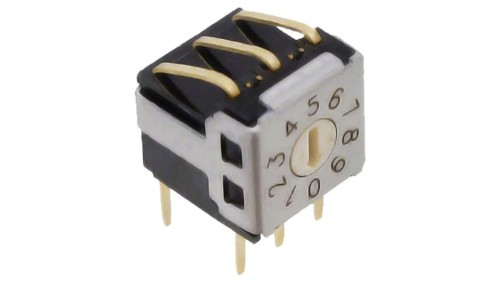 Zadajnik kodu DEC/BCD Poz 10 THT Rstyku max 100m 1,96Ncm A6KV-102RF