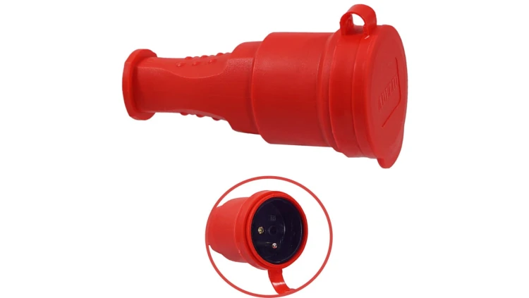 Gniazdo przenośne gumowe 16A 230V IP44 czerwone AEI602279-R