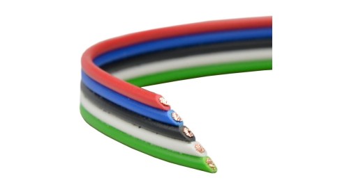 Przewód wstążkowy montażowy TLWY 5x0,35 150V kolorowy Technokabel /50m/