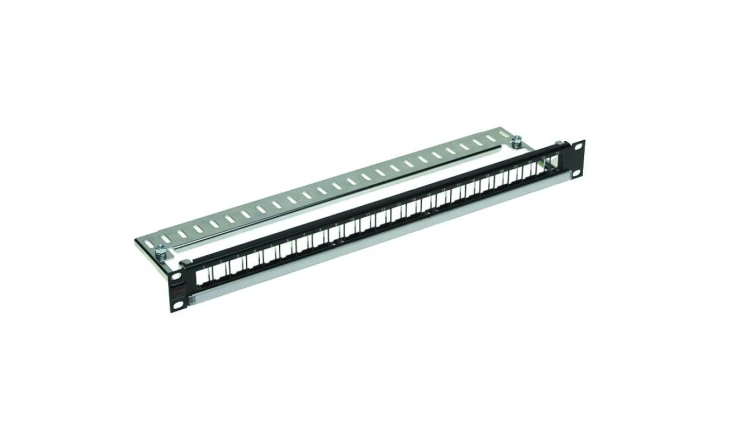 Patch Panel 19 panel krosowy 24 x DataGate UTP/FTP dla DataGate+ 6A, 1U, z półką kablową, niewyposażony, czarny PID-00258