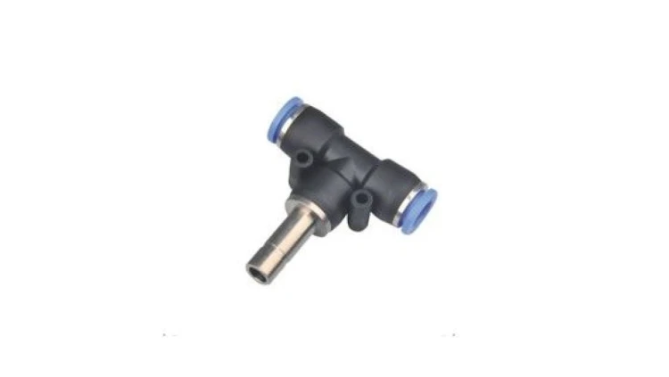 Trójnik pneumatyczny wtykowy typu T pod wąż 2x10 mm wtyk 1x10 mm, tworzywo sztuczne