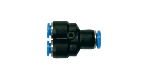 Trójnik pneumatyczny redukcyjny wtykowy typu Y do węża 1x10 mm, 2x8 mm, tworzywo sztuczne