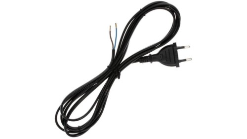 Przewód z wtyczką płaską 2x0,75mm 3m czarny