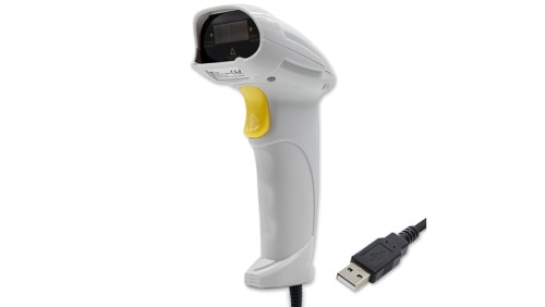 Qoltec Skaner czytnik kodów kreskowych 1D EAN USB Biały