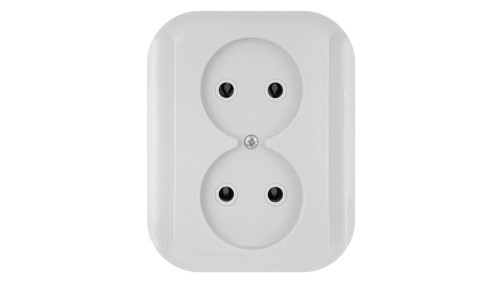 TOPAZ Gniazdo podwójne p/t 2x2p 16A, 250V białe 00060278