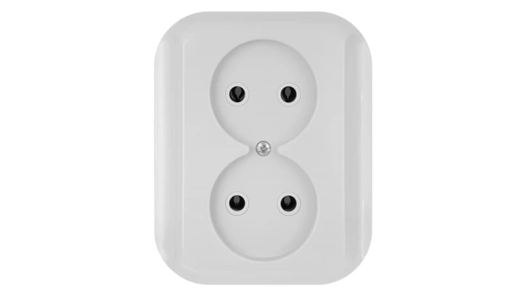 TOPAZ Gniazdo podwójne p/t 2x2p 16A, 250V białe 00060278