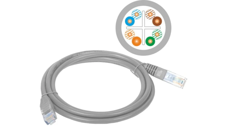 Patch-cord U/UTP kat.6 PVC 10.0m szary KKU6SZA10