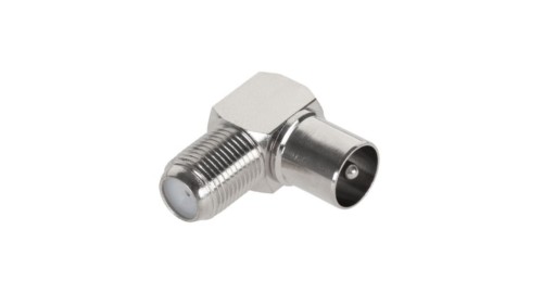 Przejście Łącznik antenowy IEC TV (wtyk) / F (gniazdo) Adapter kątowy