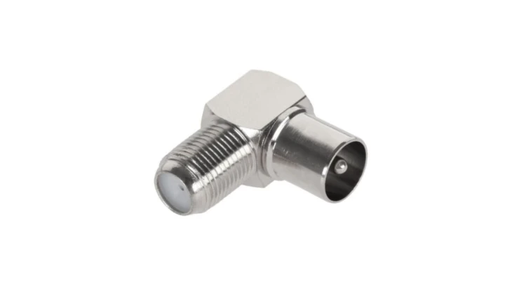 Przejście Łącznik antenowy IEC TV (wtyk) / F (gniazdo) Adapter kątowy