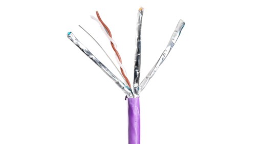 Kabel U/FTP PowerCat 6A 10G, 4 pary, LSZH, Fioletowy CAA-0322L-VL /500m/