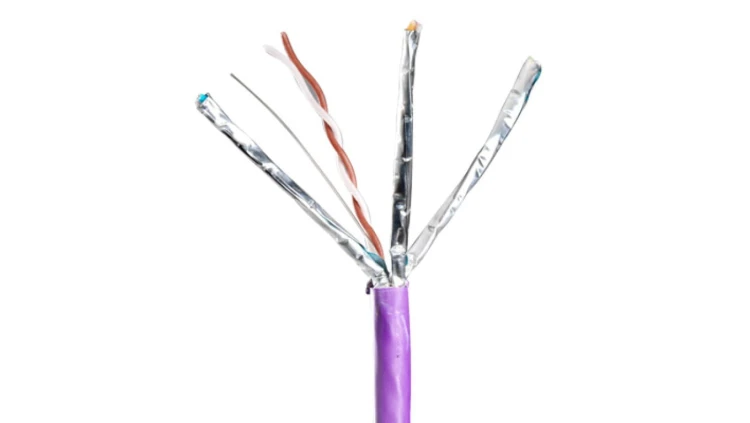 Kabel U/FTP PowerCat 6A 10G, 4 pary, LSZH, Fioletowy CAA-0322L-VL /500m/
